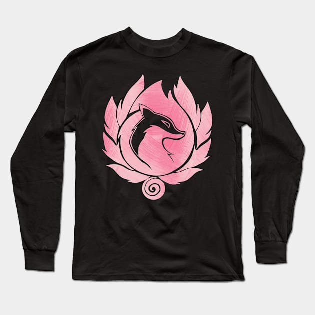 Kitsune Flower Long Sleeve T-Shirt by Ragnariley